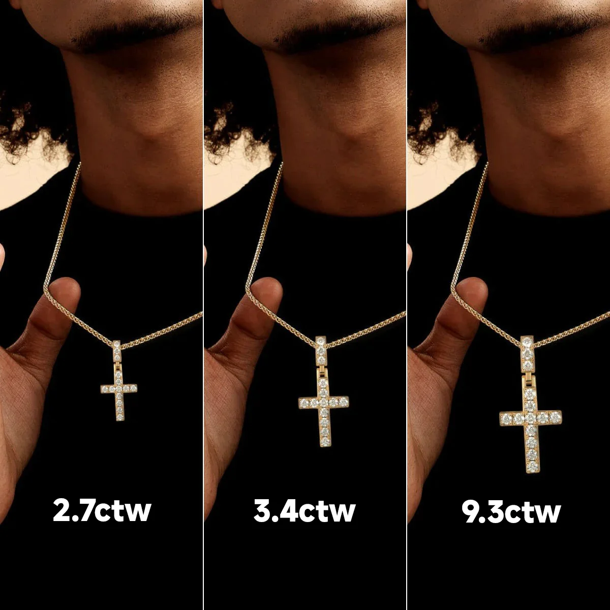 Solid Tennis Cross Pendant - Small - Image 2
