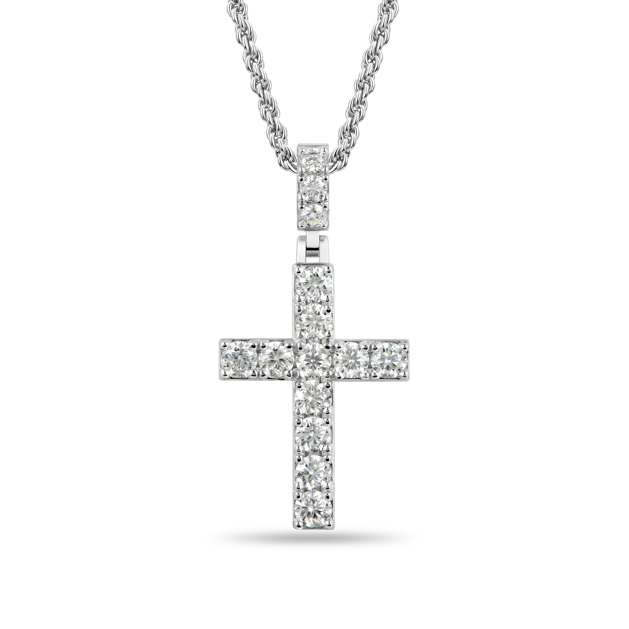 Solid Tennis Cross Pendant - Medium