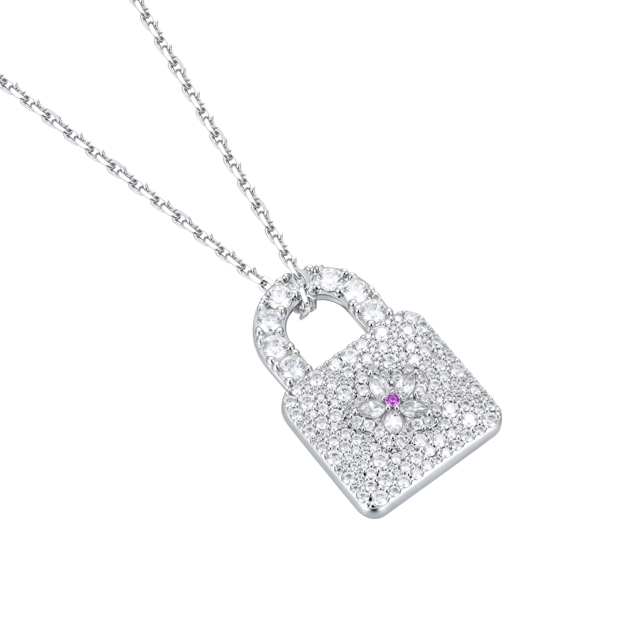Sparkling Cherry Blossom Lock Pendant - Image 3