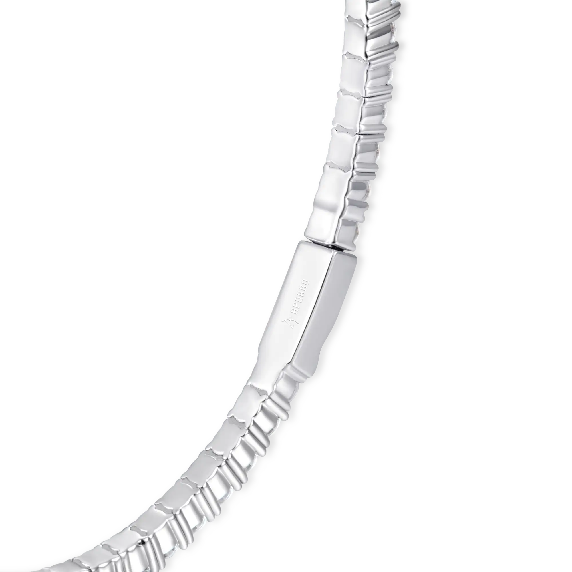Spring Tennis Bracelet & Rope Bracelet Set - White Gold - Image 3