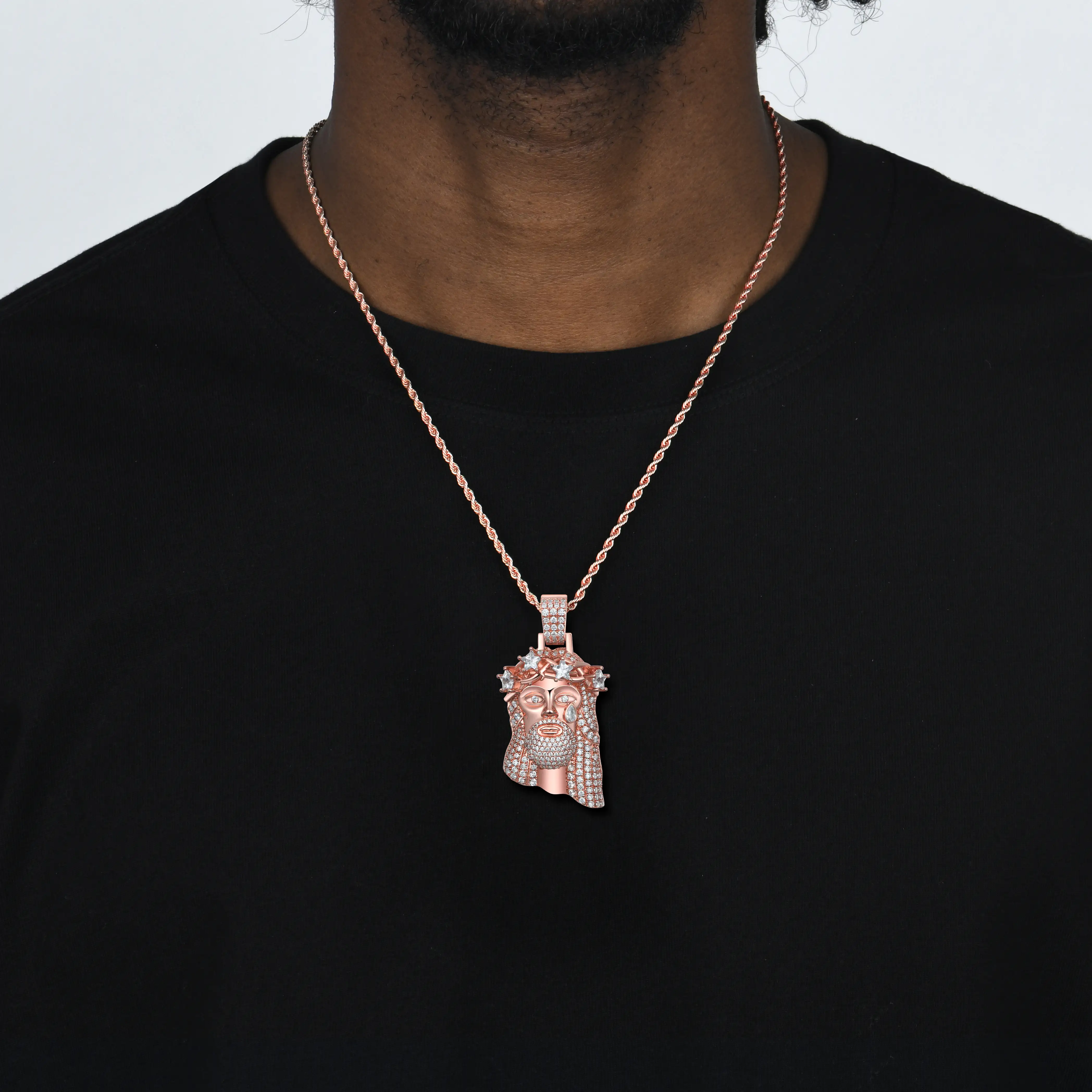 Small Brass Stellar Jesus Pendant - Image 2