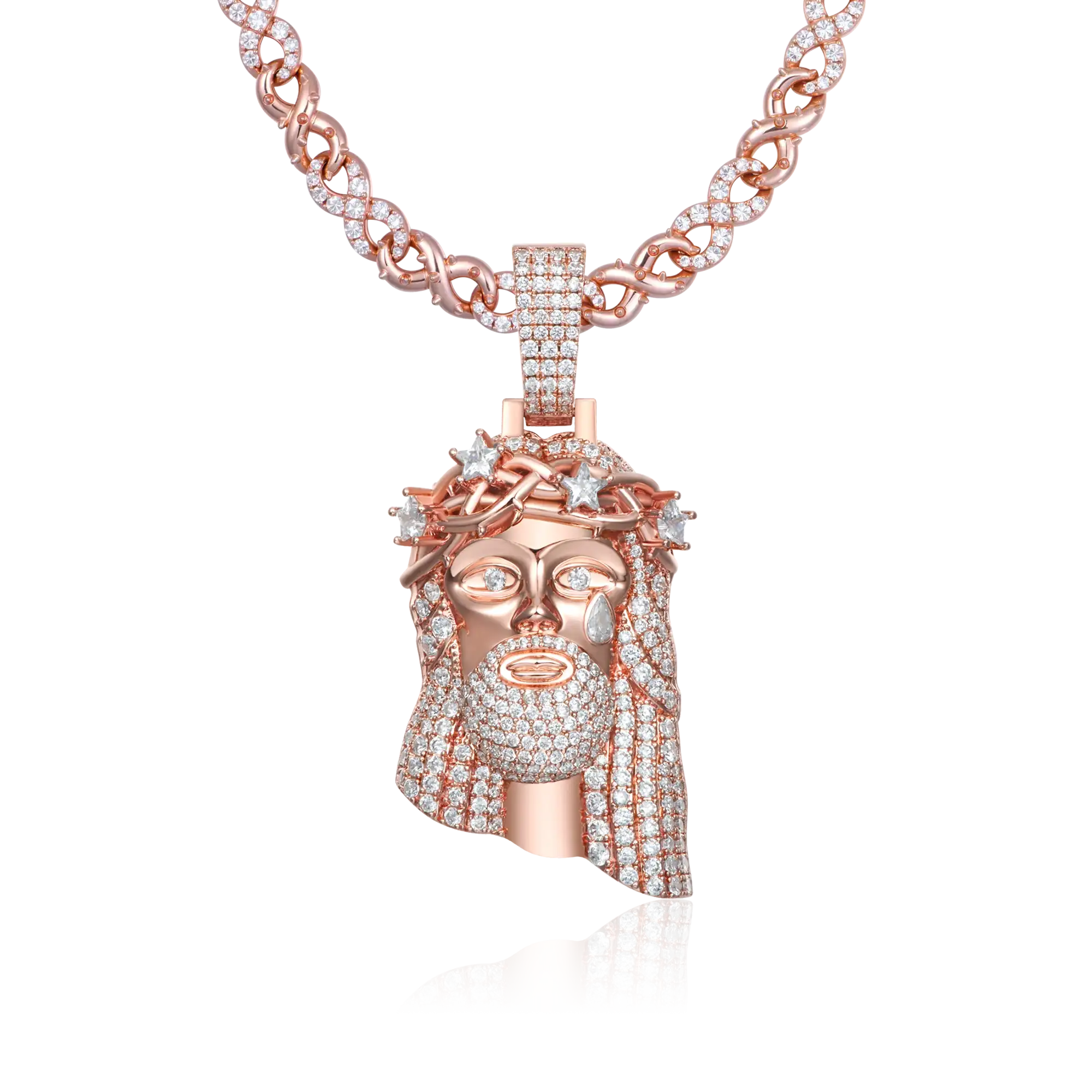 Rose Gold Stellar Jesus Pendant - Medium - Image 9