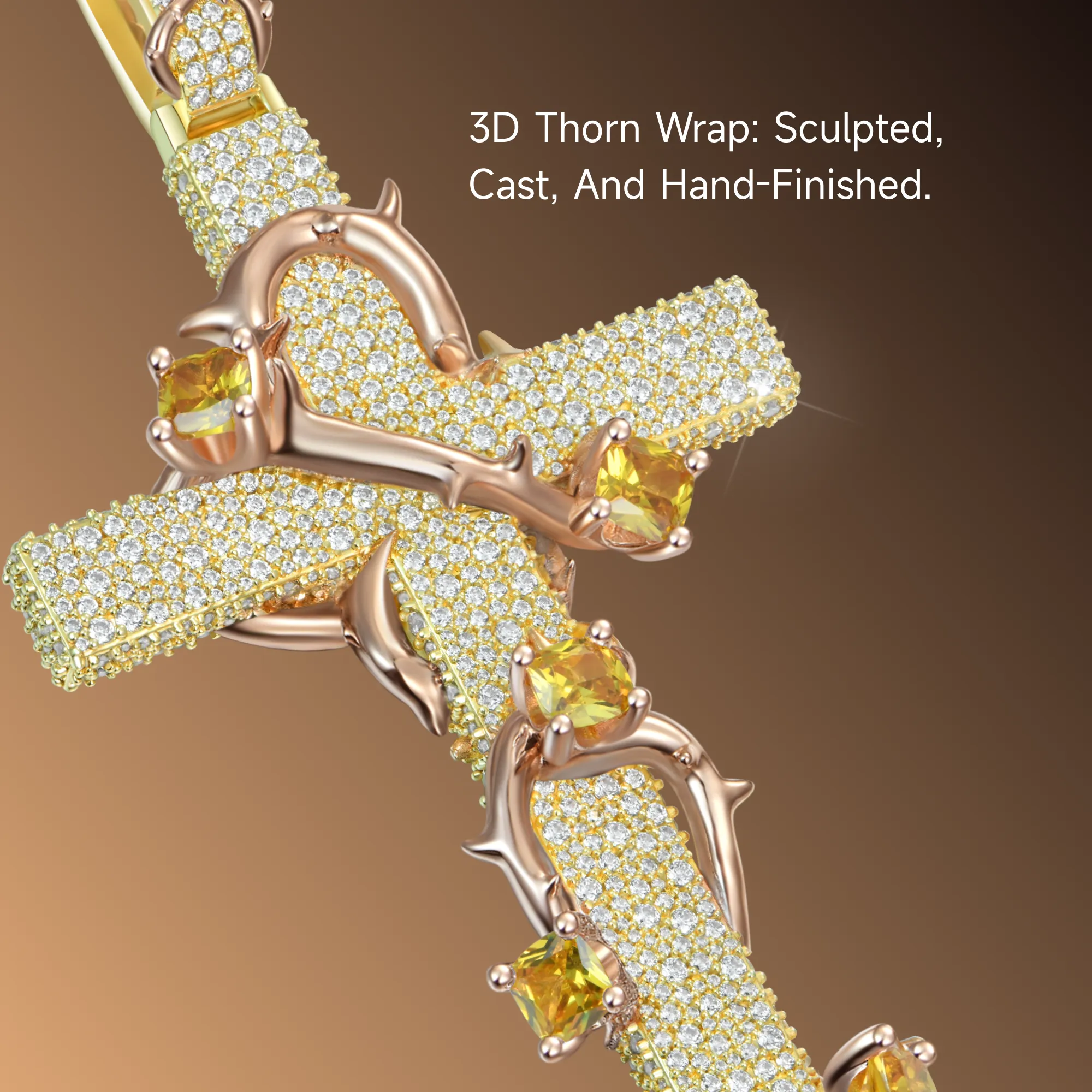 Thorned Cross Dragon Chain & Pendant Set - Image 2