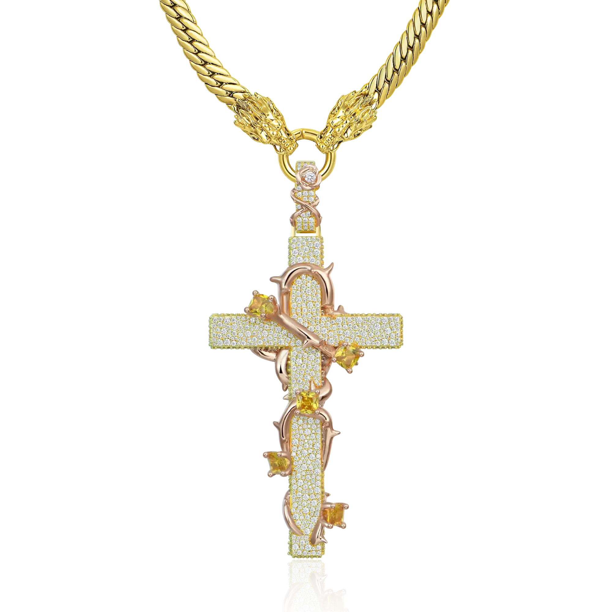 Thorned Cross Dragon Chain & Pendant Set - Image 4