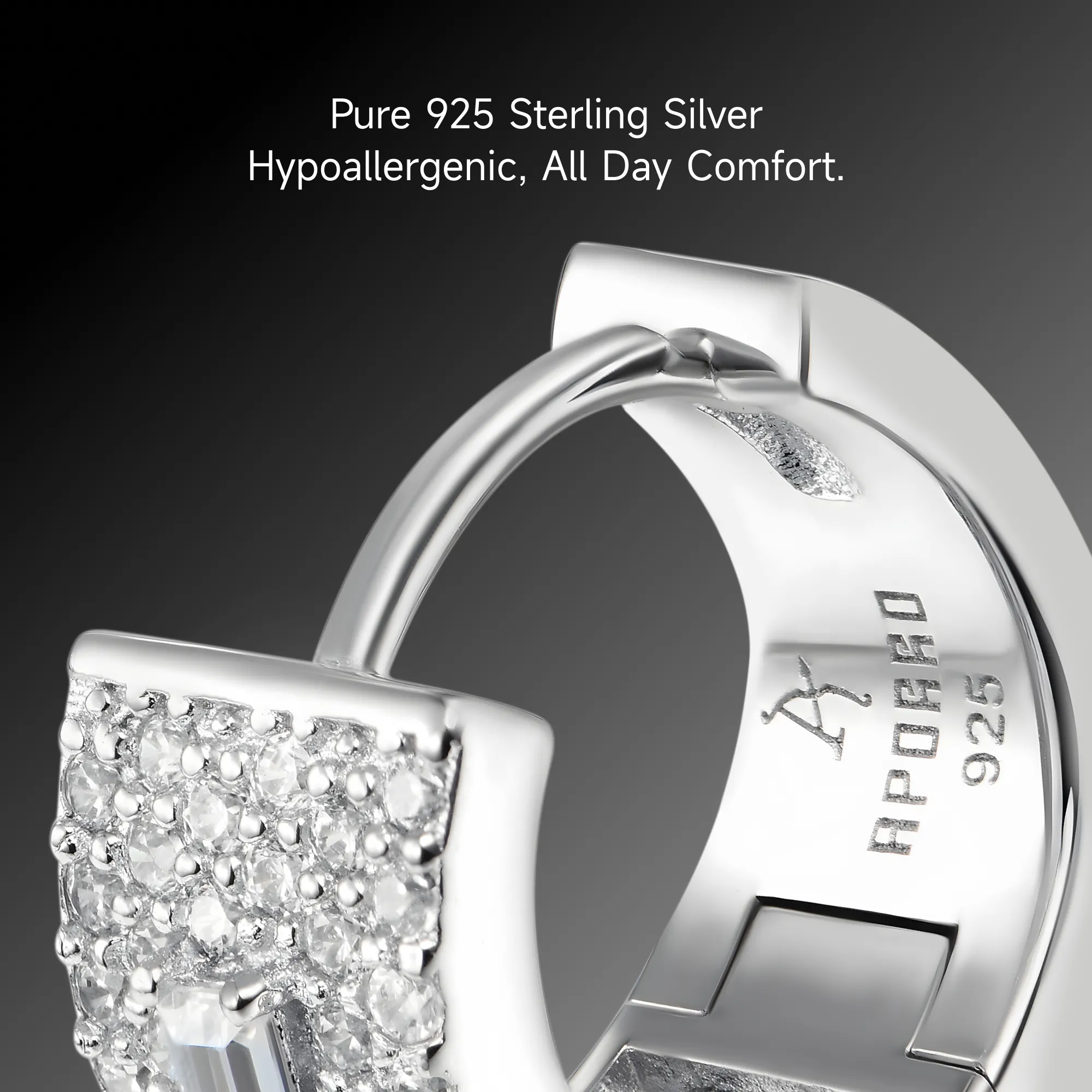 Single Tri-Baguette Hoop Earring - Image 5