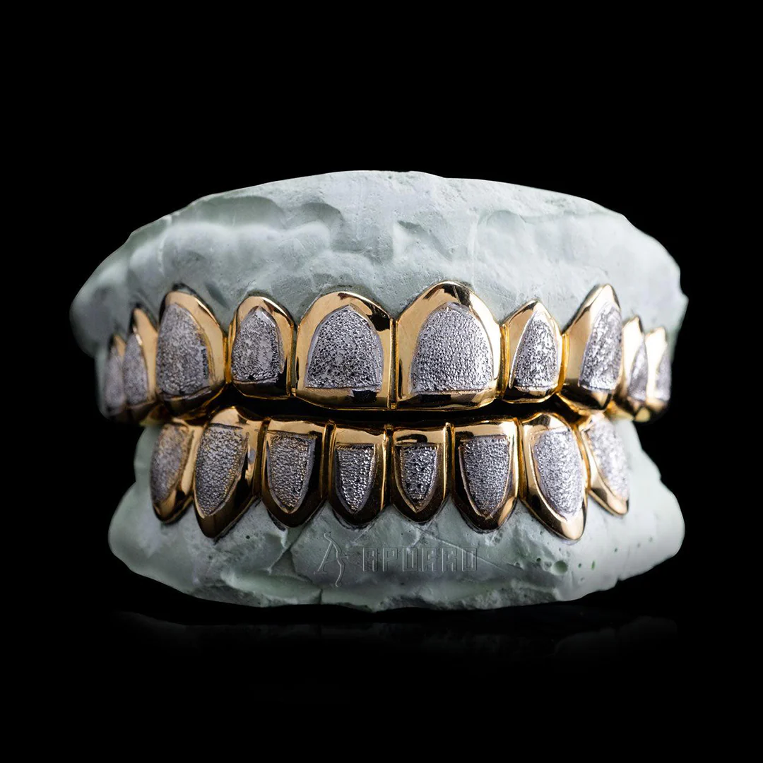 Custom Two Tone Diamond Dust Grillz