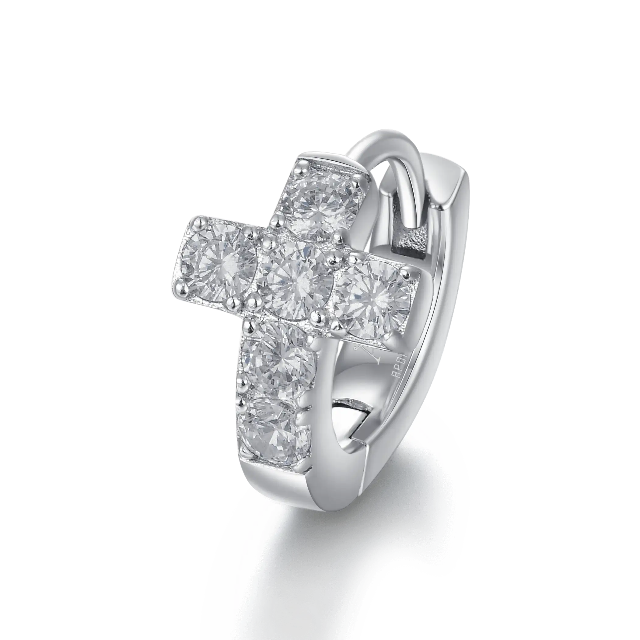 S925 Cross Hoop Earrings - Pair - Image 4