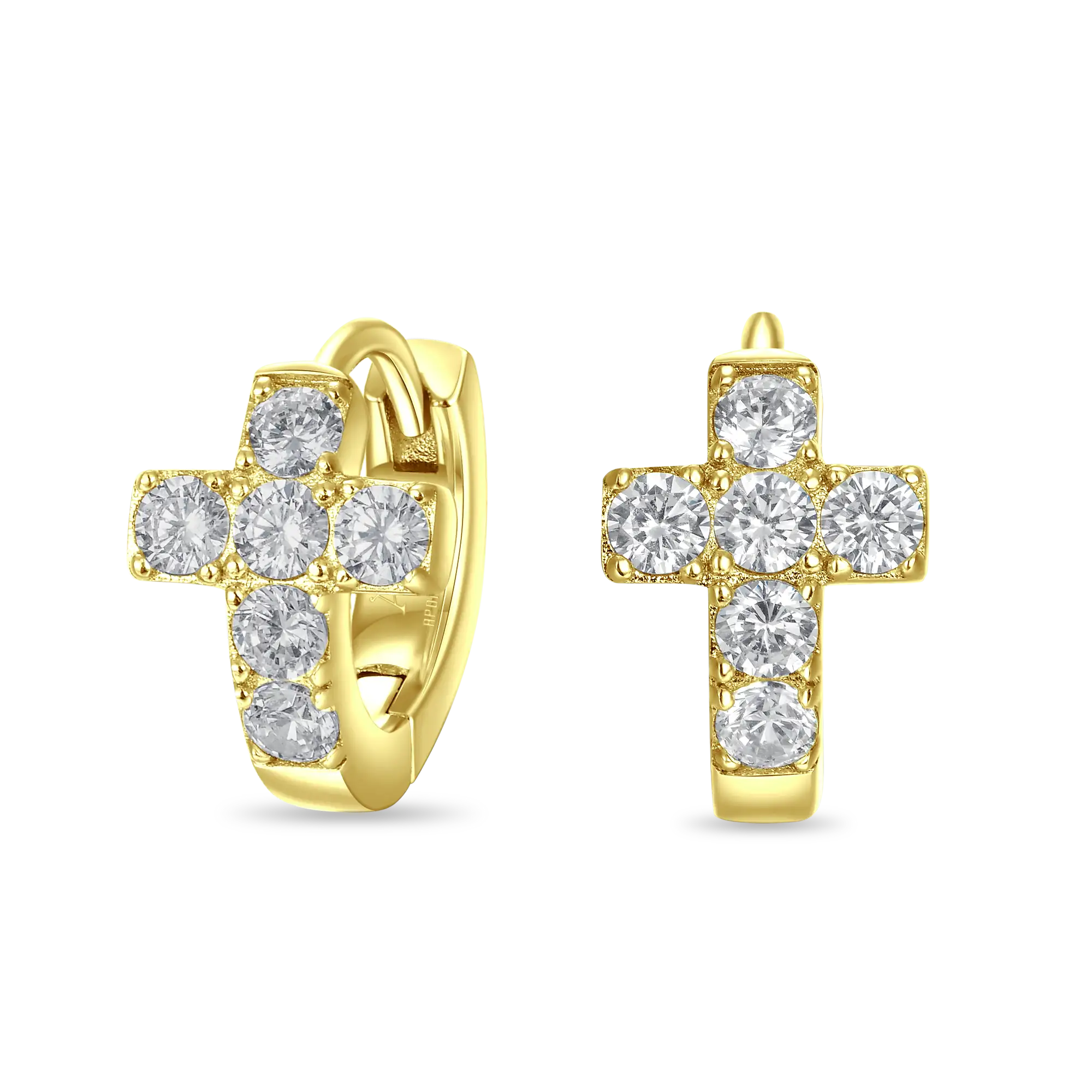 S925 Cross Hoop Earrings - Pair - Image 7