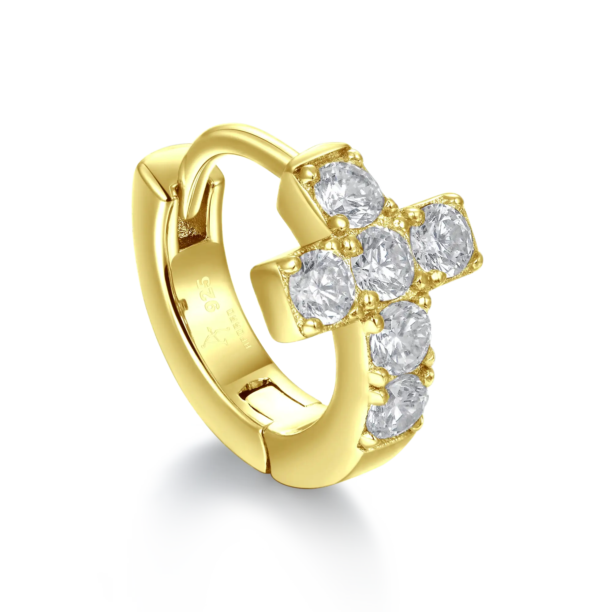 S925 Cross Hoop Earrings - Pair - Image 9