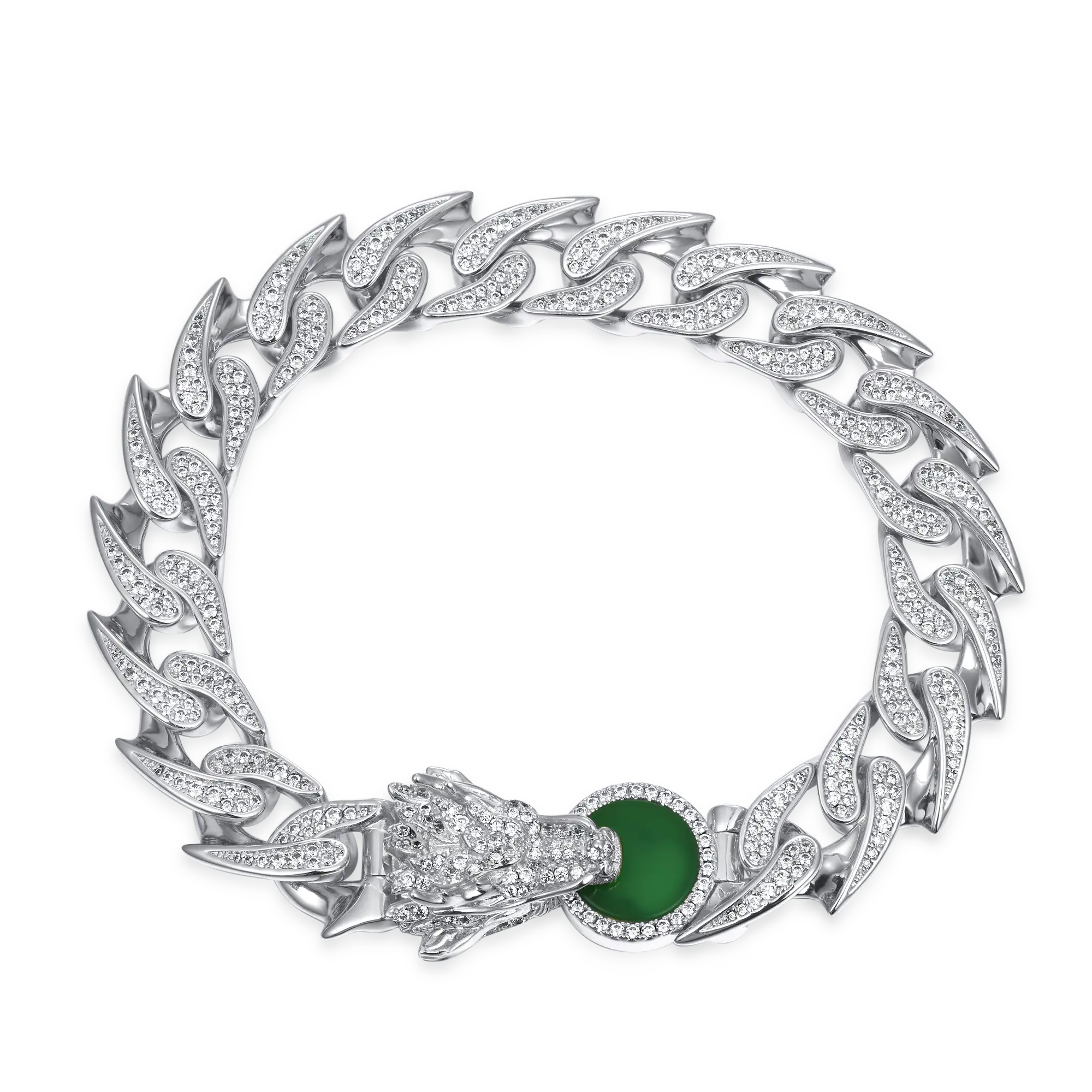 WONG Ⅱ Ridge Iced Out Cuban Bracelet - 12mm
