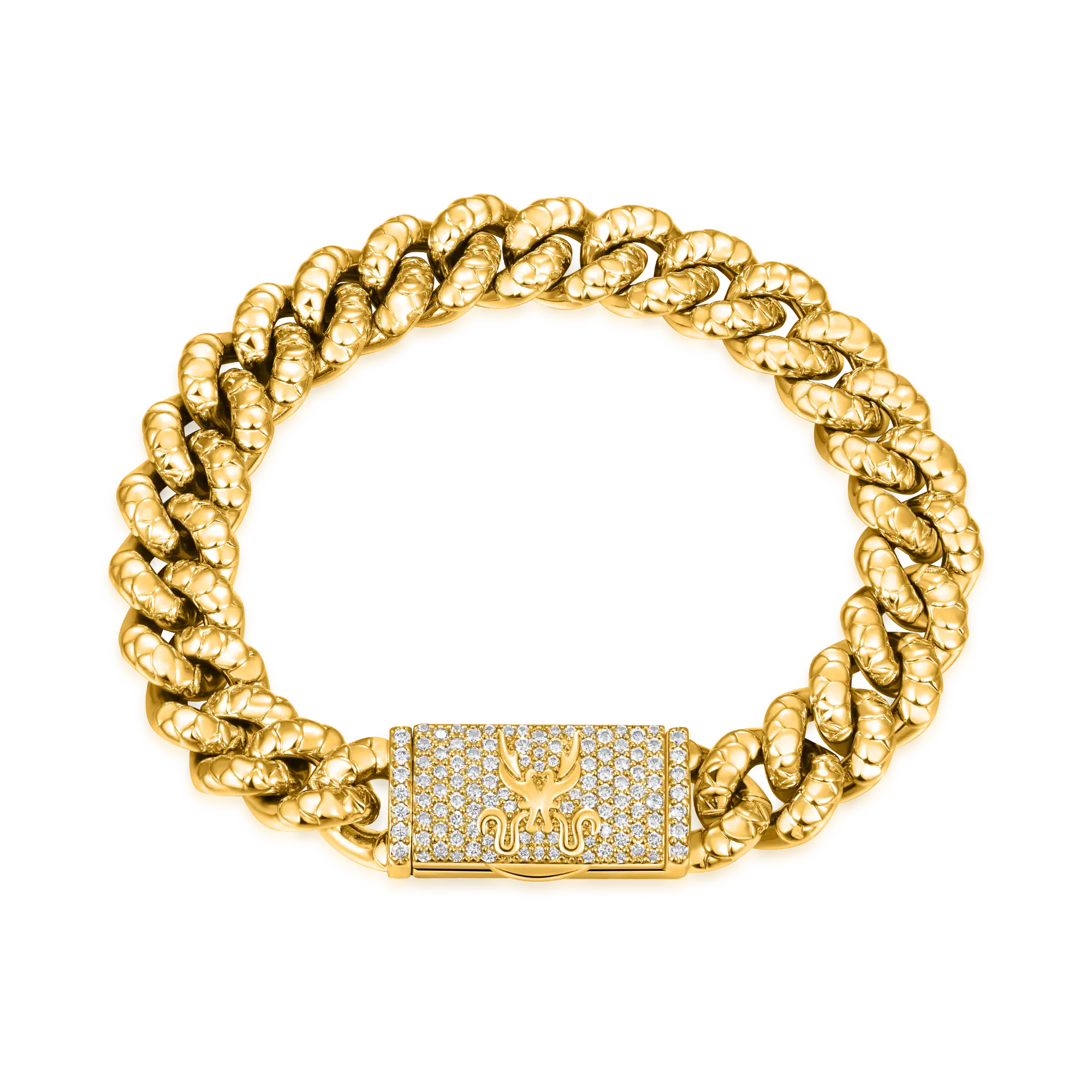 WONG Dragon Box Clasp Miami Cuban Bracelet - 10mm