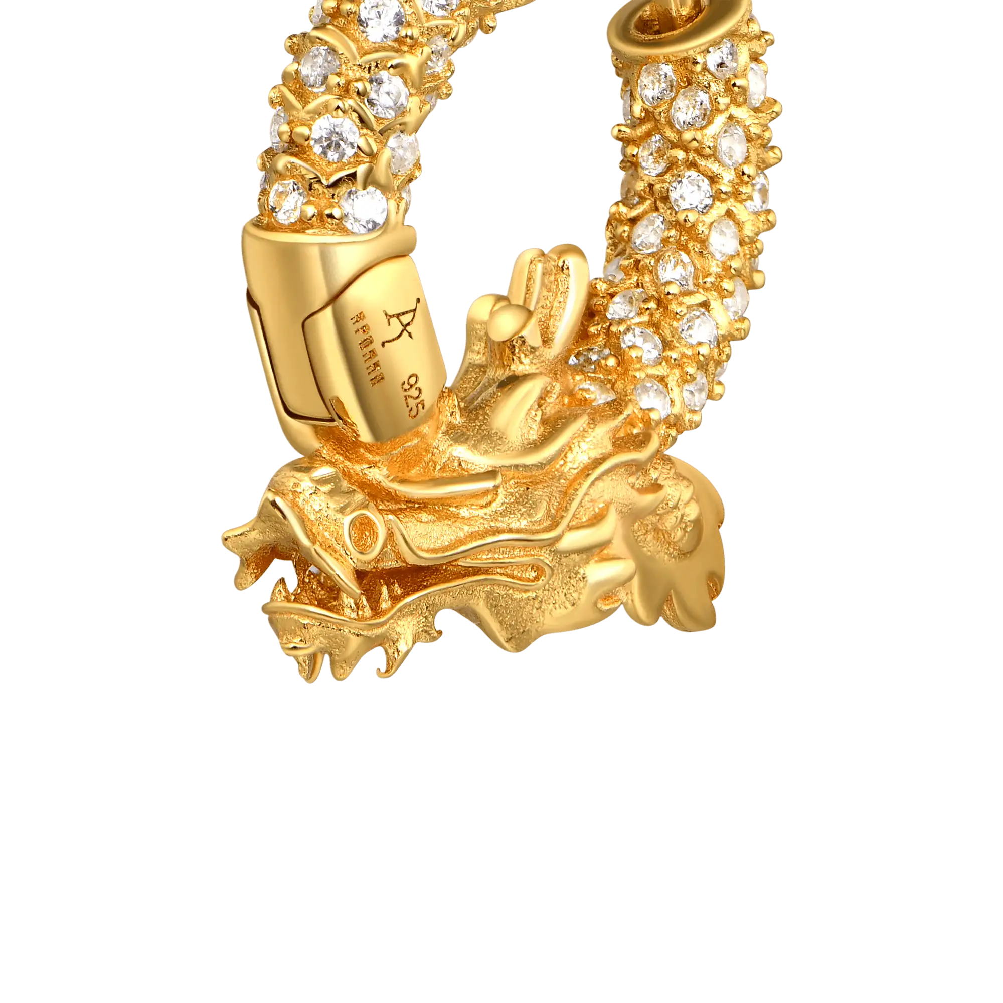 WONG Dragon Cuban Chain + Hoop Earrings Set - Image 4