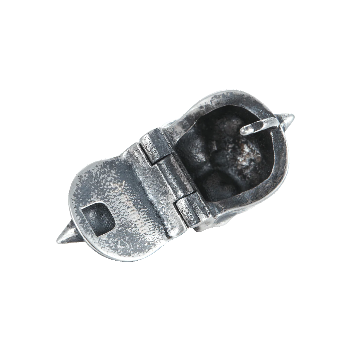 S925 X Iced Skull Hoop Earring - Image 7