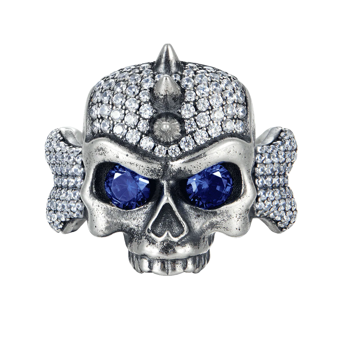 X Iced Skull Ring