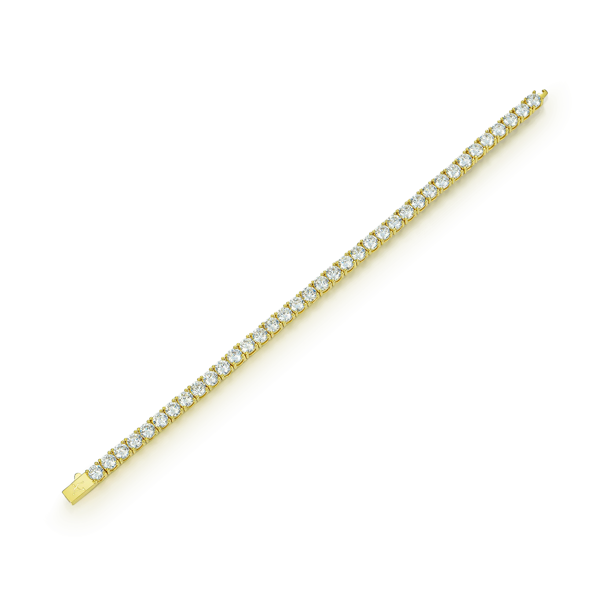 Yellow Gold Iced Tennis Bracelet - 5mm - Image 5